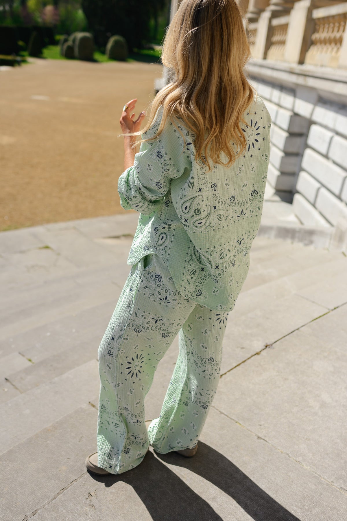 Ensemble Sena - vert à motifs