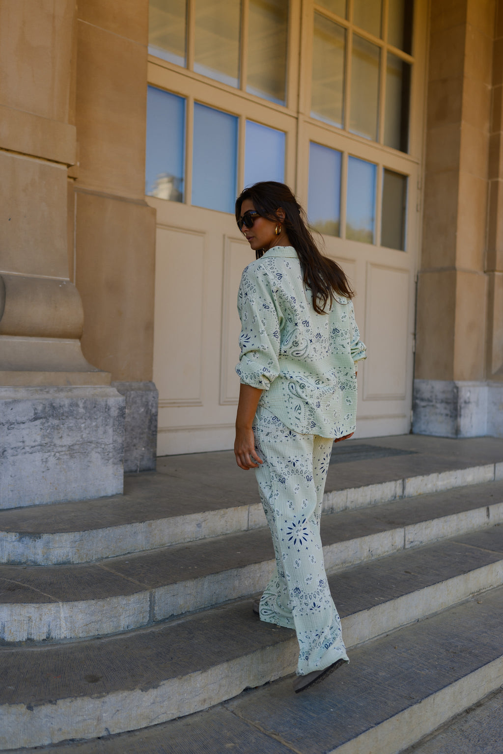 Ensemble Sena - vert à motifs