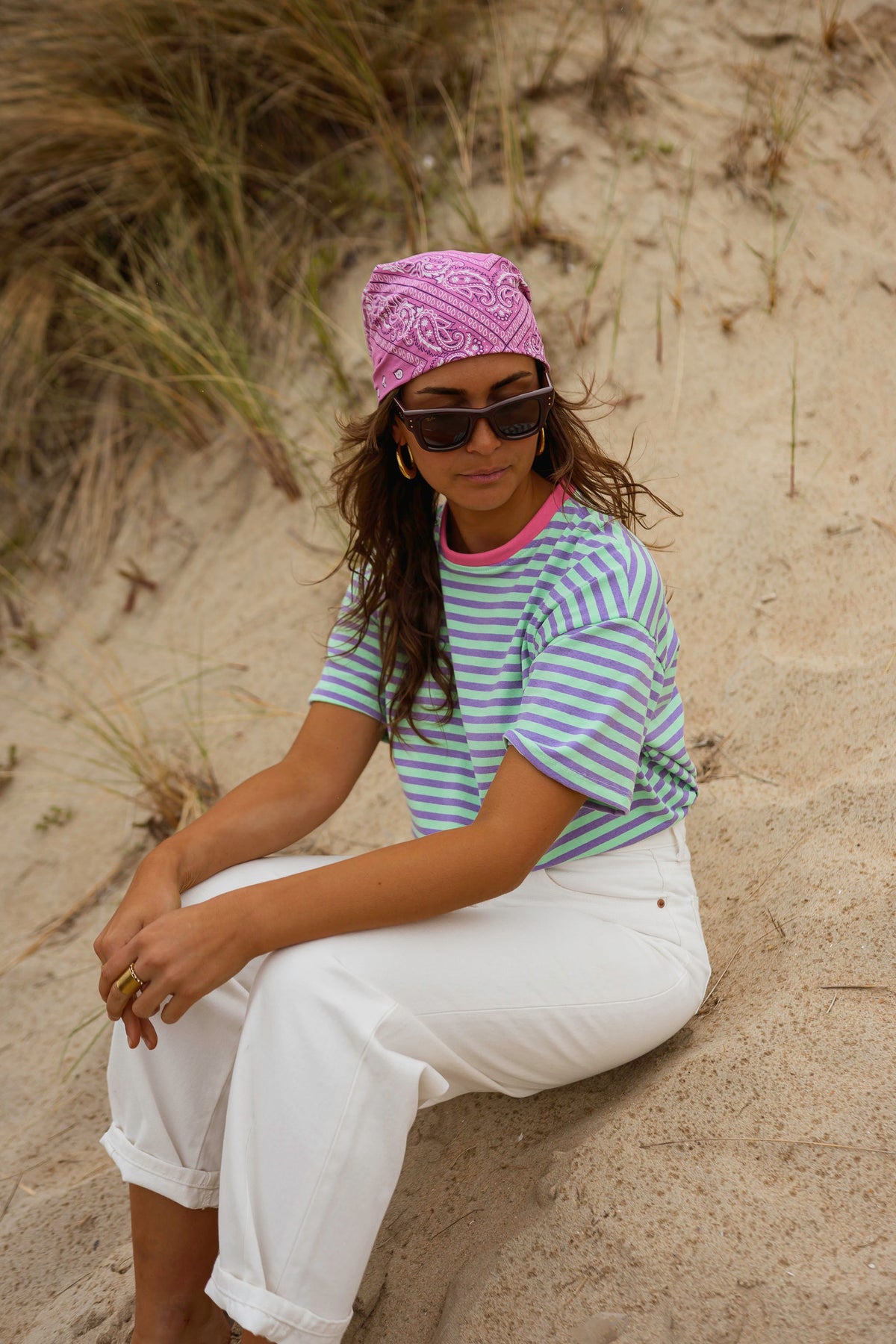 Foulard Denia - bandana rose