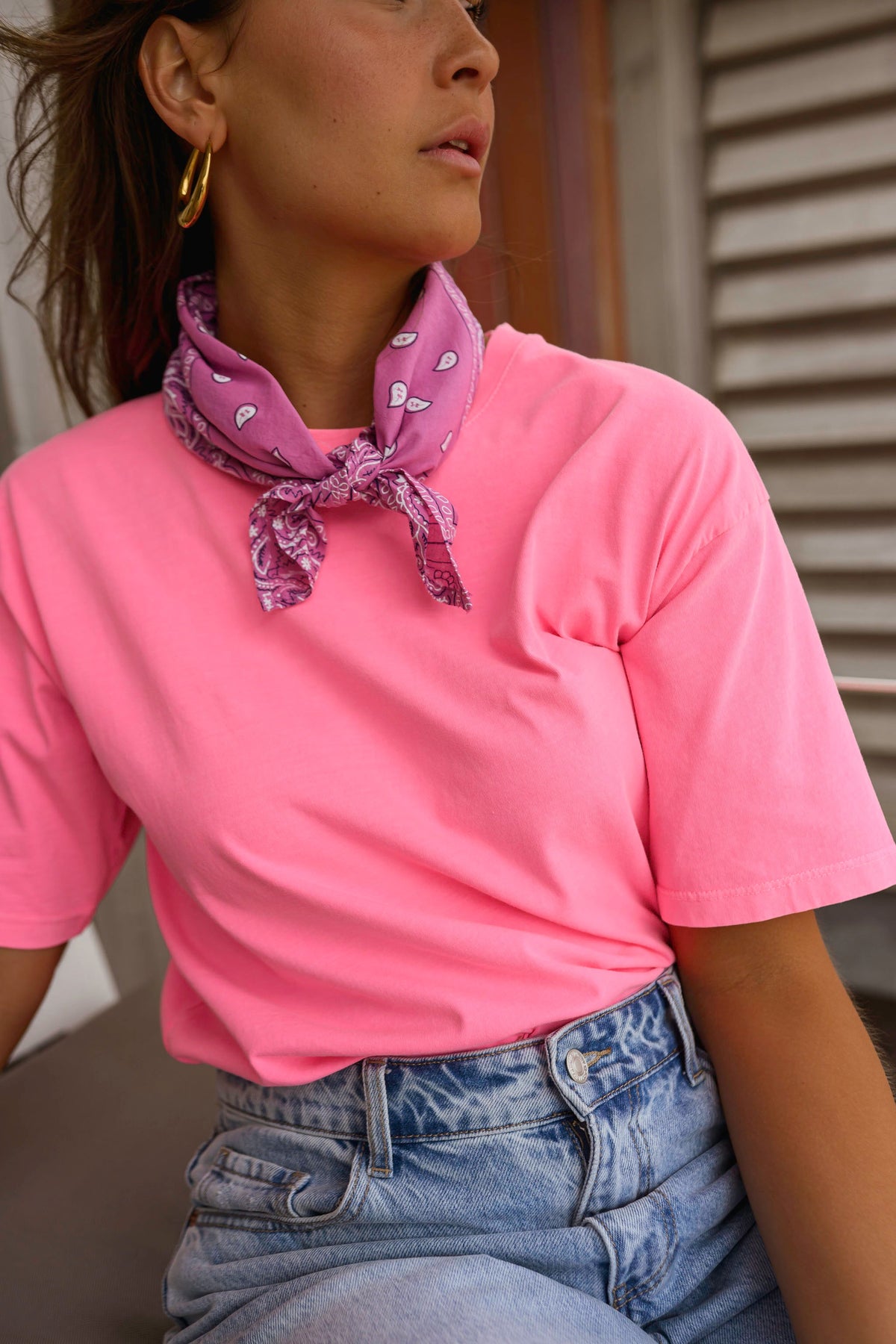 Foulard Denia - bandana rose