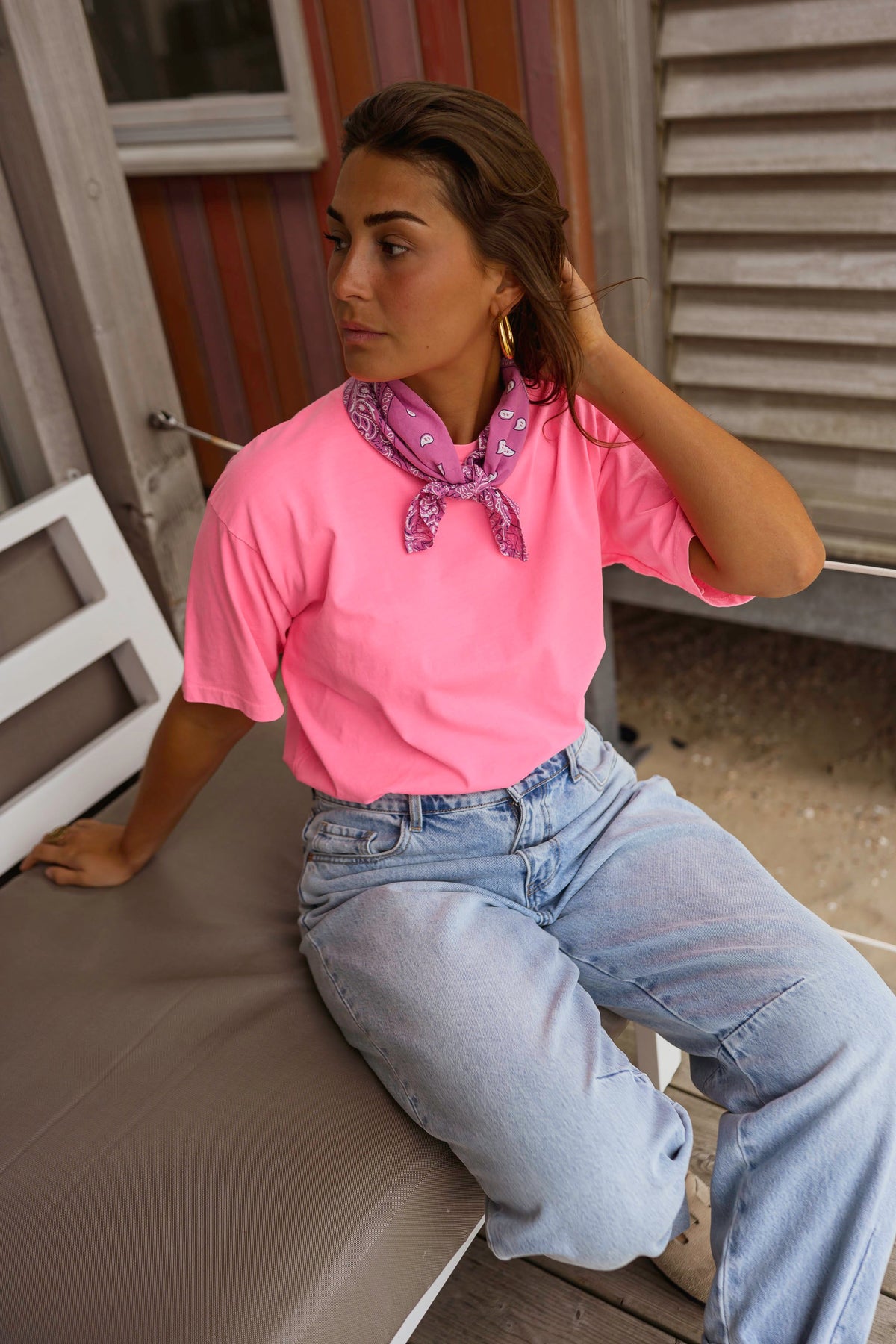 Foulard Denia - bandana rose