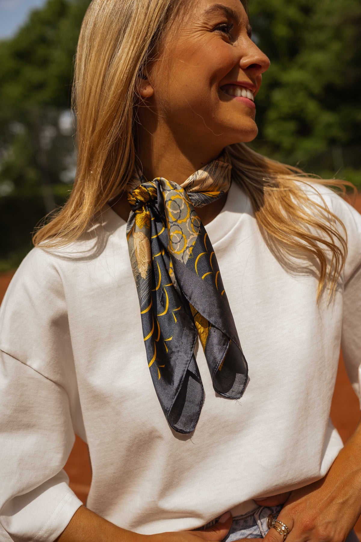 Foulard Maza - orange et bleu