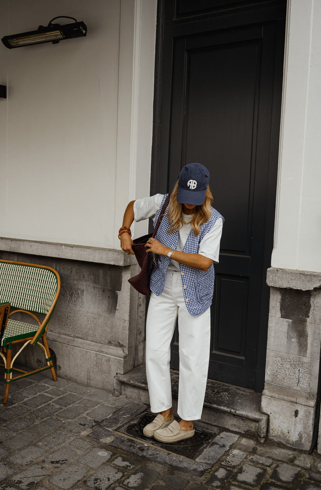 Gilet Agnes - vichy bleu