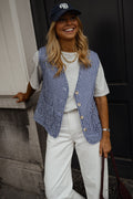 Gilet Agnes - vichy bleu