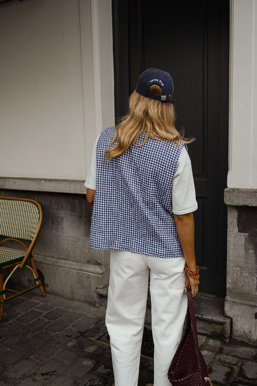 Gilet Agnes - vichy bleu