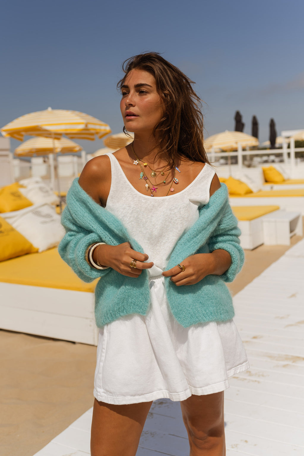 Gilet Alina - turquoise