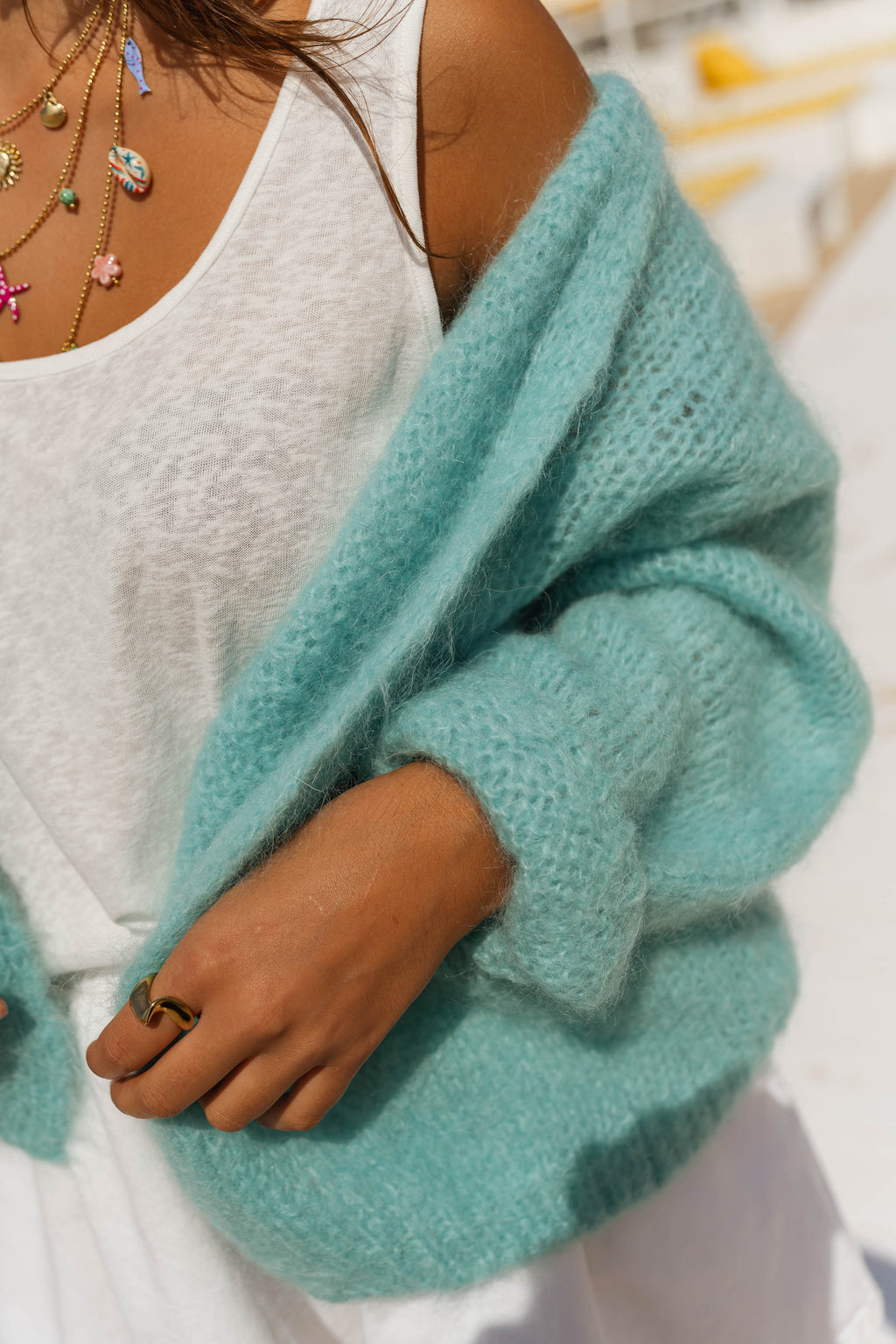 Gilet Alina - turquoise