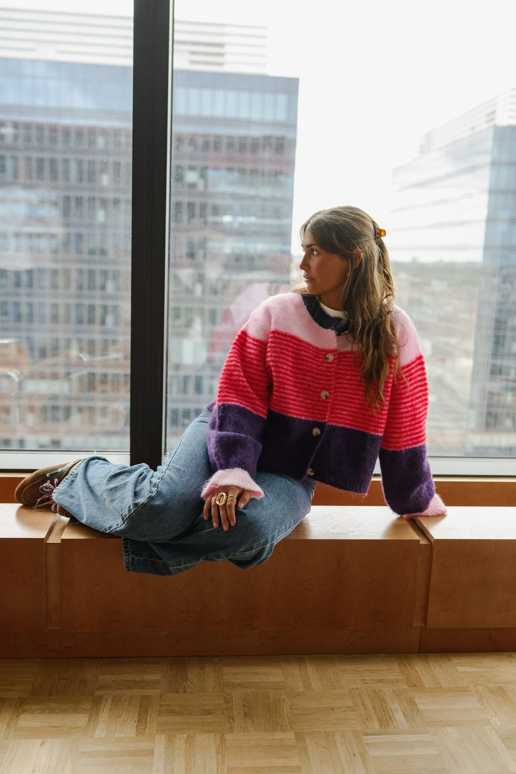 Gilet Amren - violet et rose