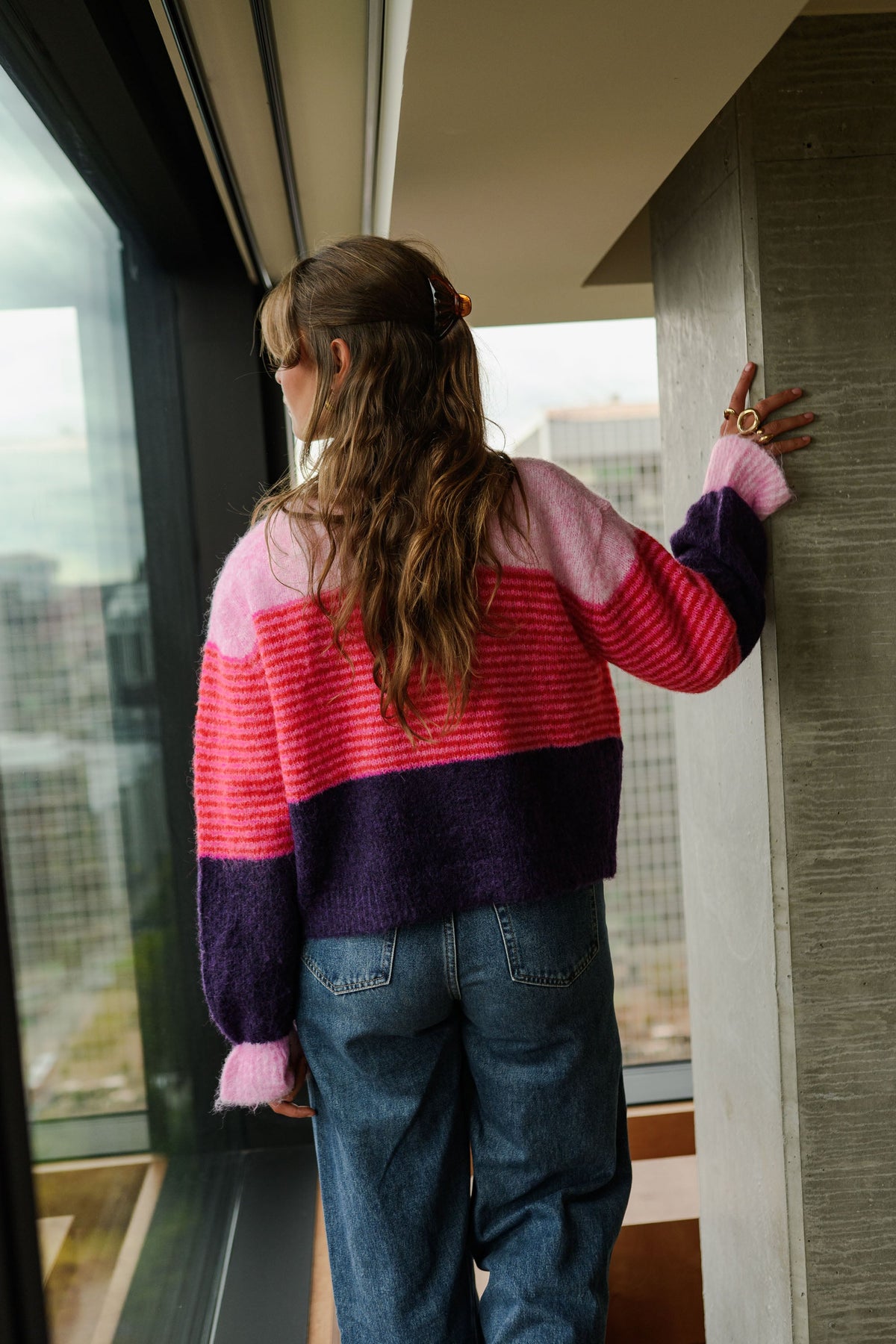 Gilet Amren - violet et rose