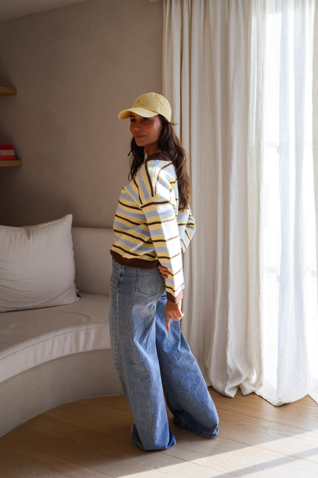 Gilet Bianca - jaune à lignes