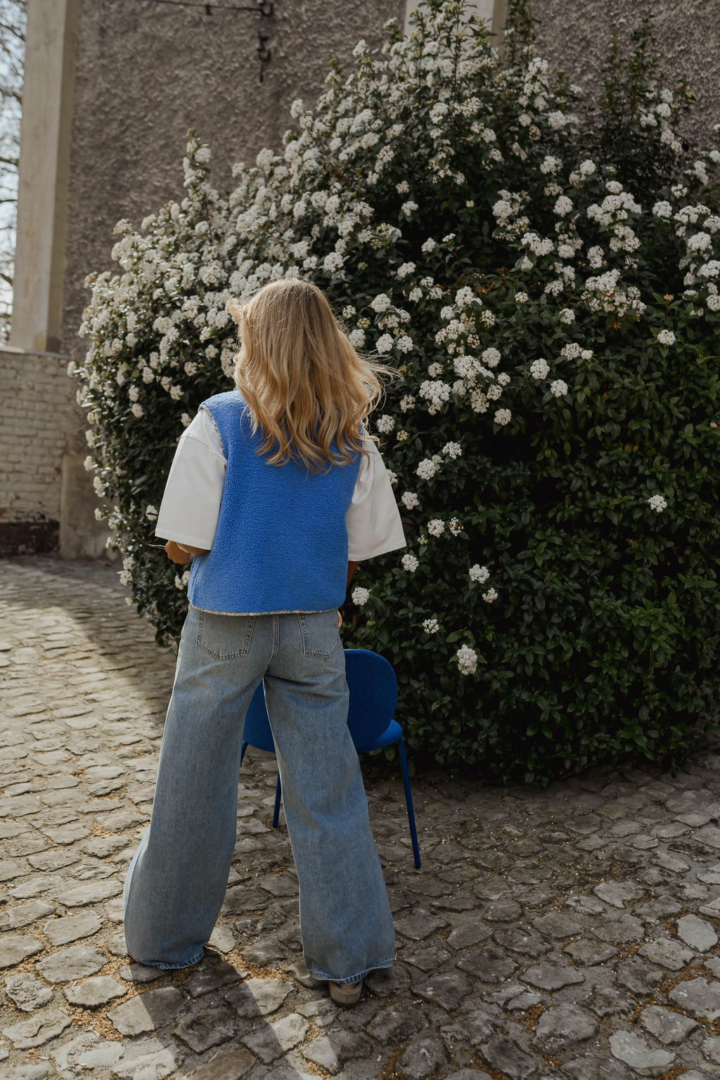 Gilet Gracie - bleu à fleurs