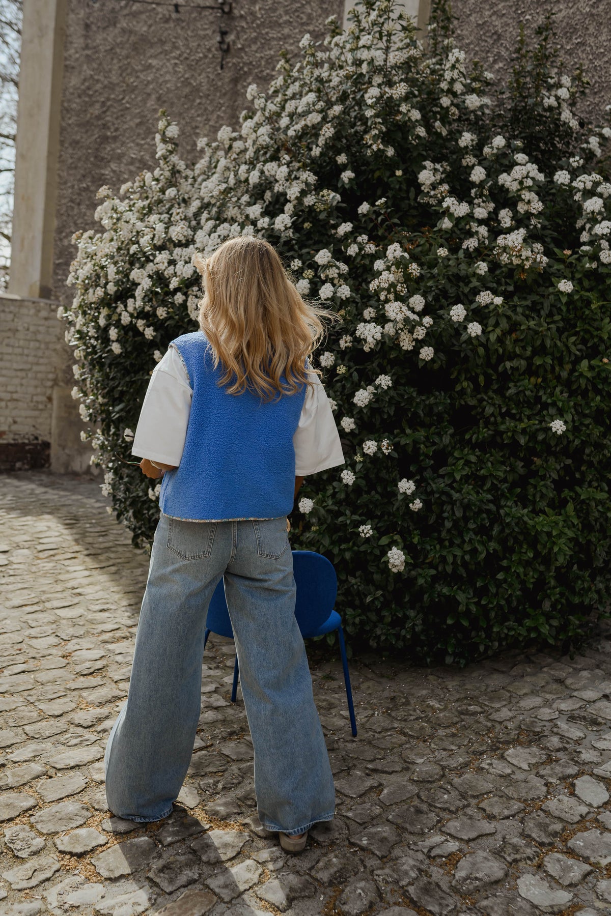 Gilet Gracie - bleu à fleurs