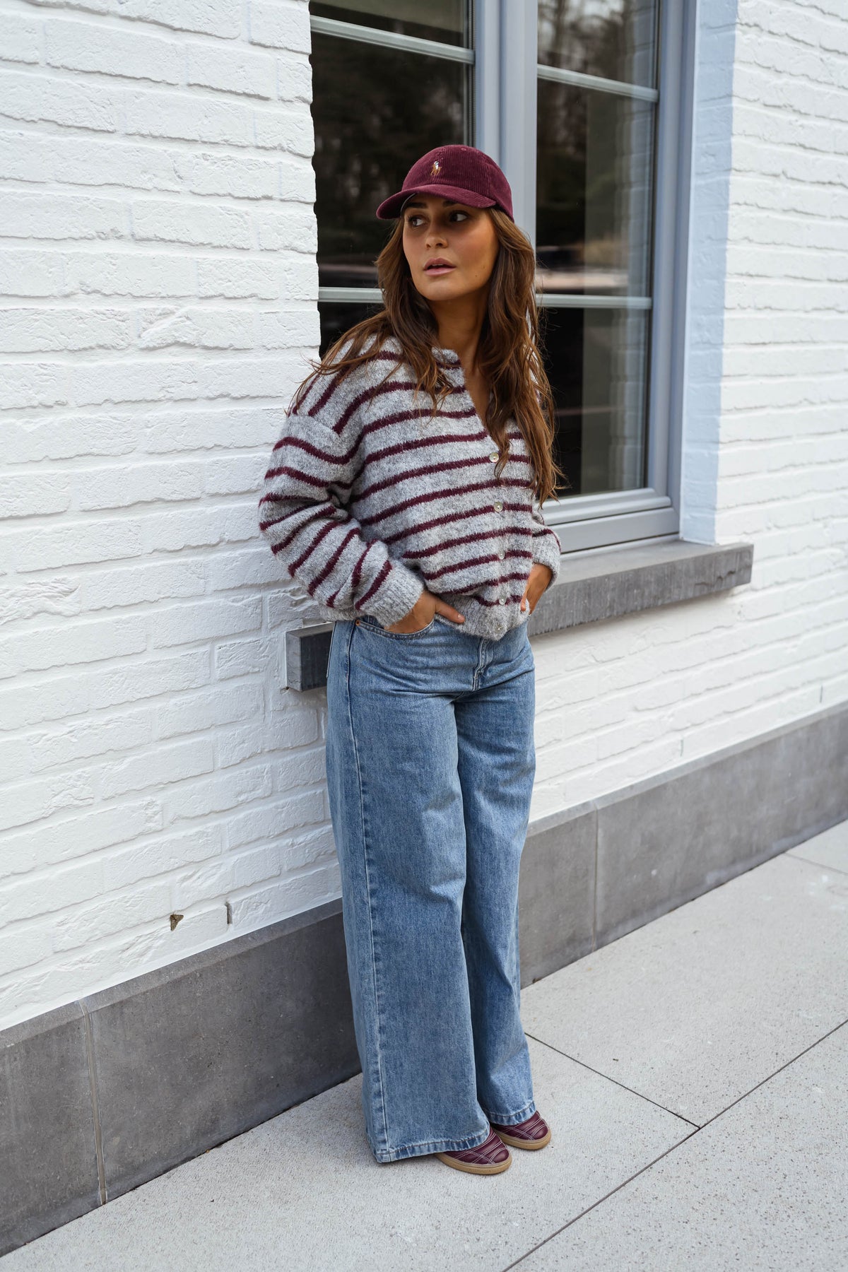 Gilet Harris - gris et bordeaux