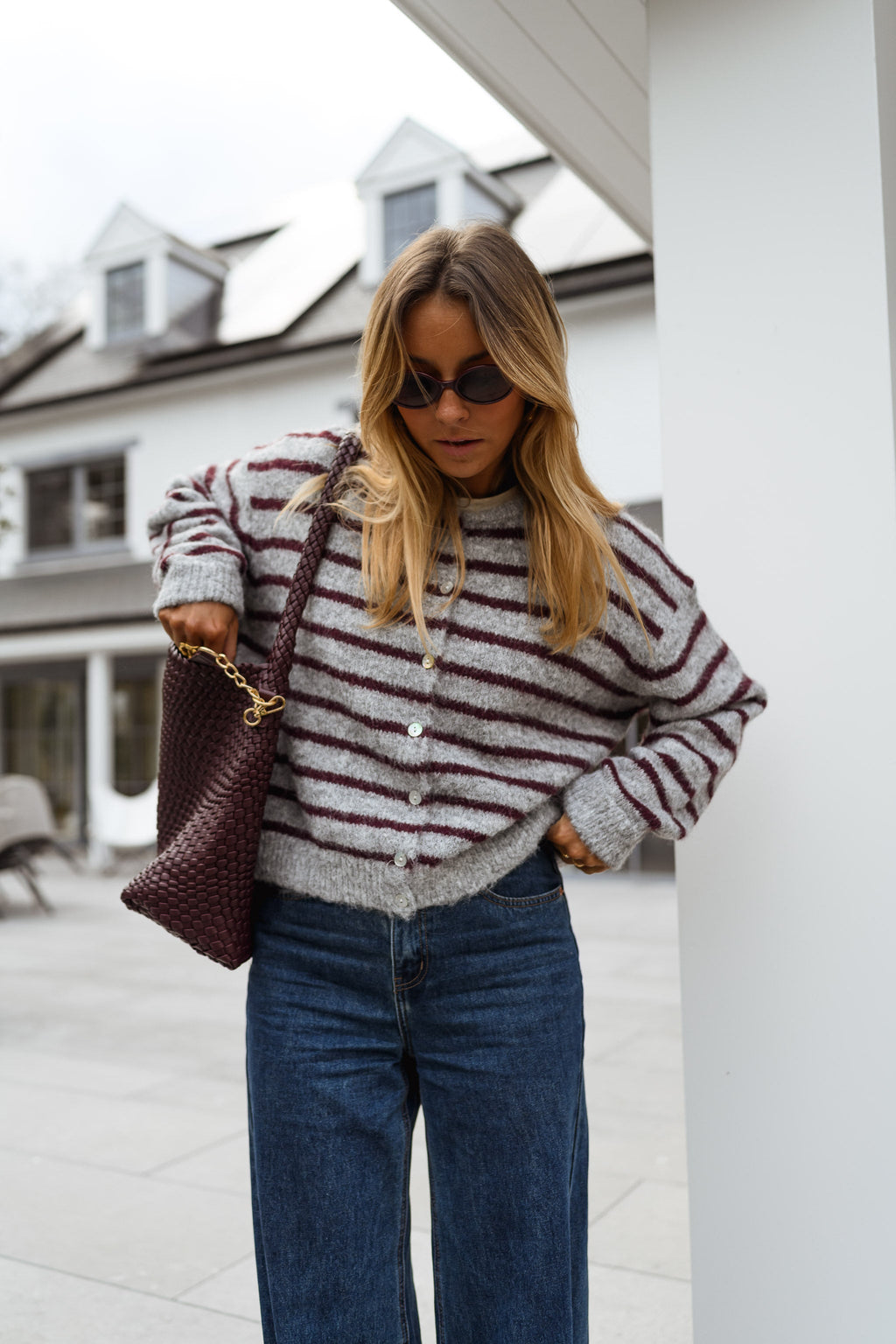 Gilet Harris - gris et bordeaux