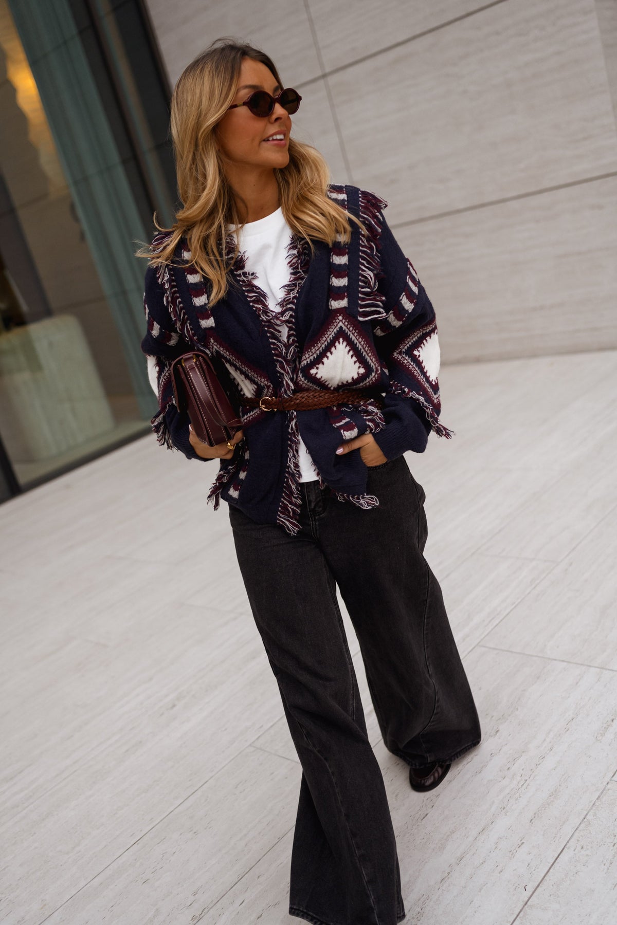 Gilet Leone - bleu à motifs