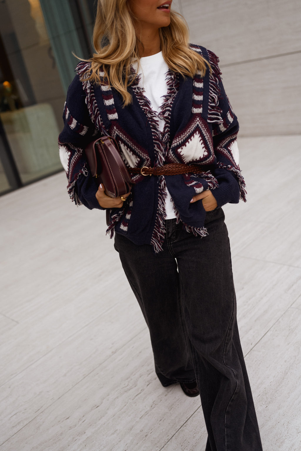 Gilet Leone - bleu à motifs