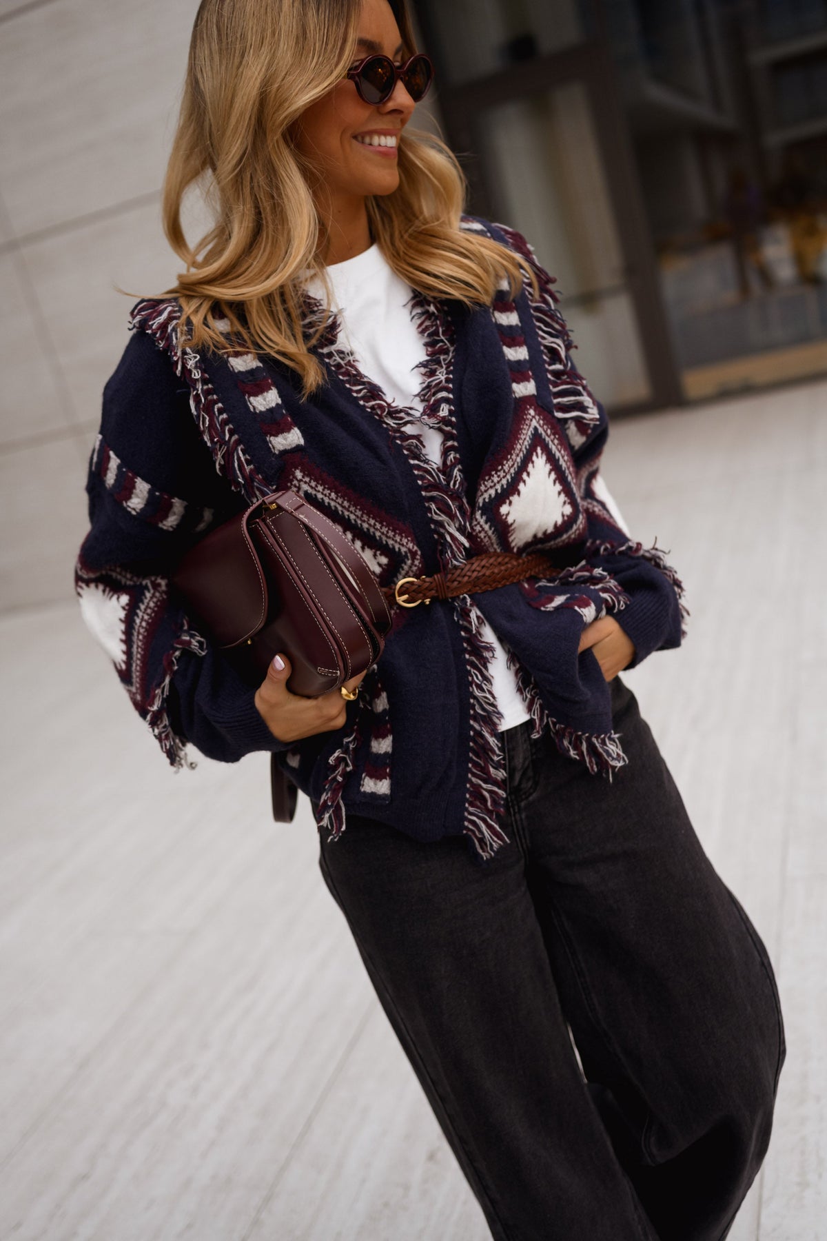 Gilet Leone - bleu à motifs