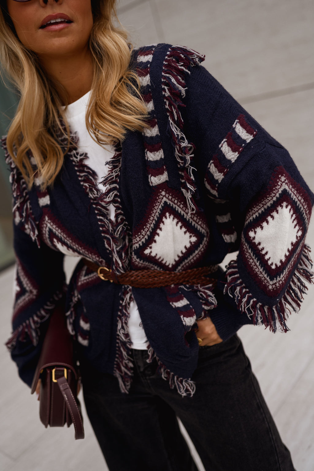 Gilet Leone - bleu à motifs