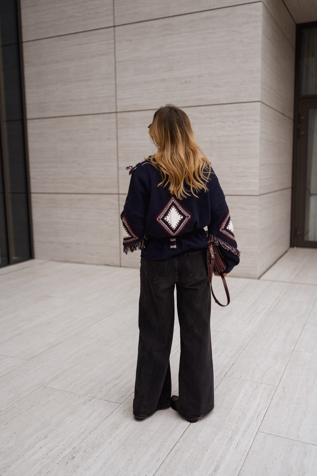 Gilet Leone - bleu à motifs