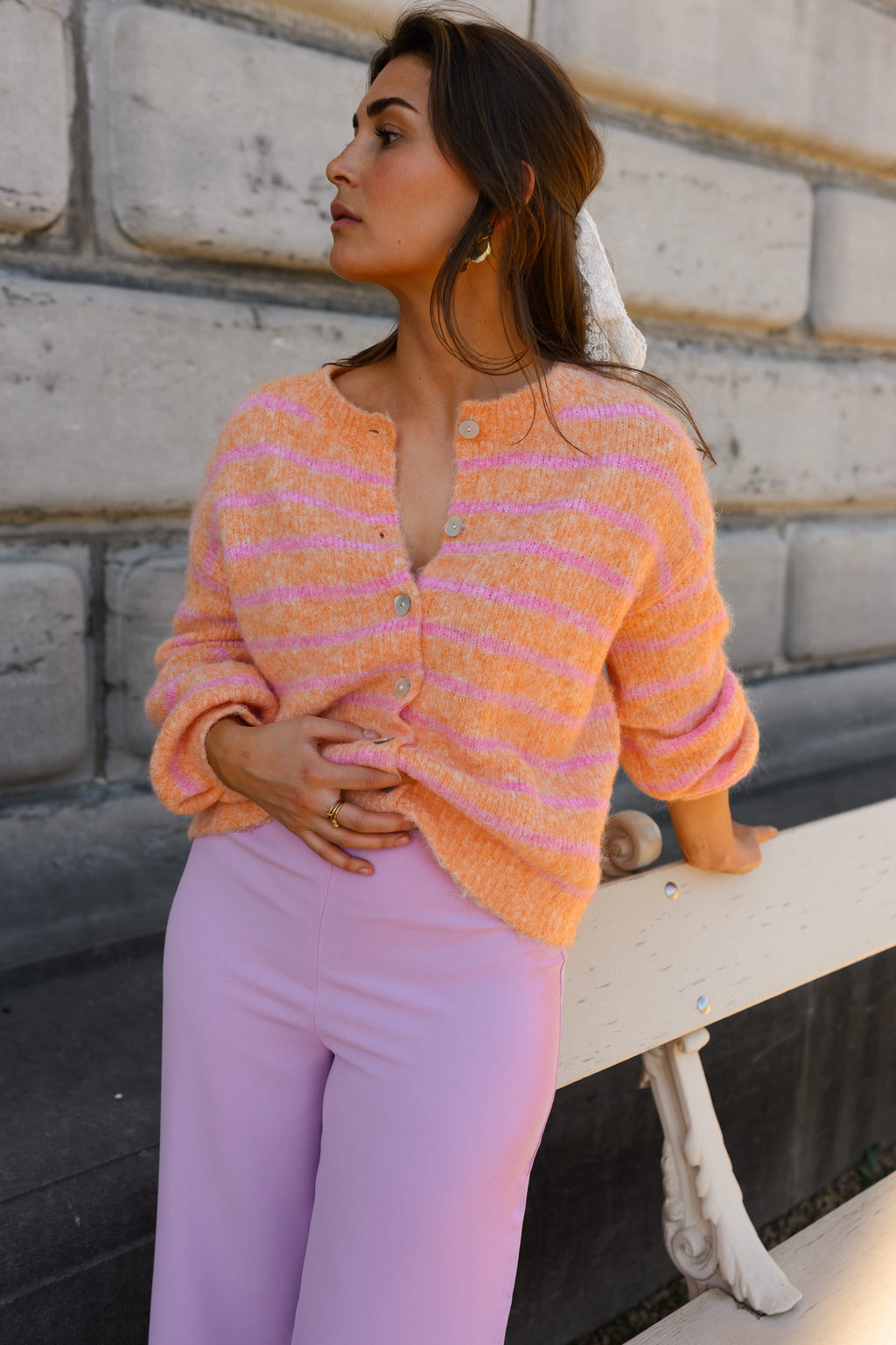Gilet Sego - orange et rose