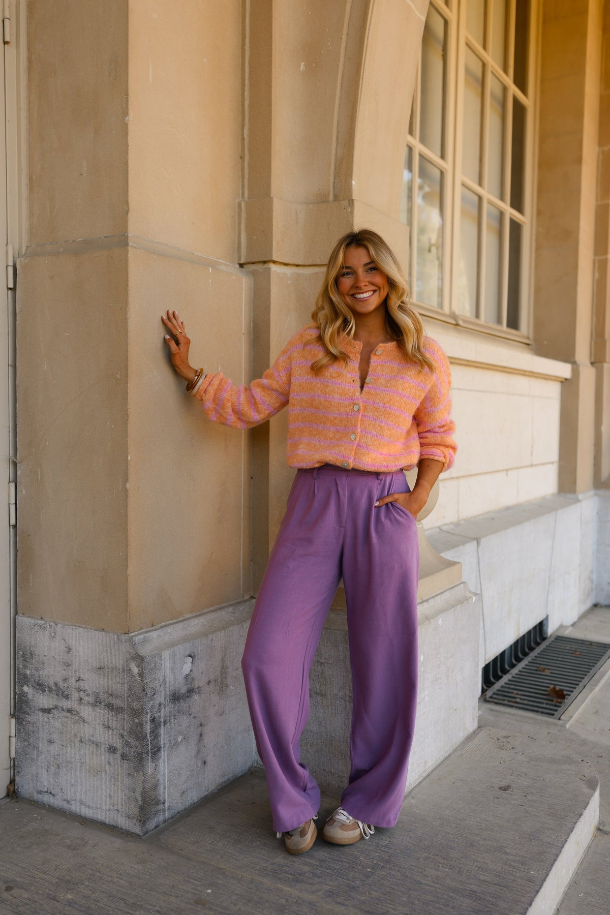Gilet Sego - orange et rose
