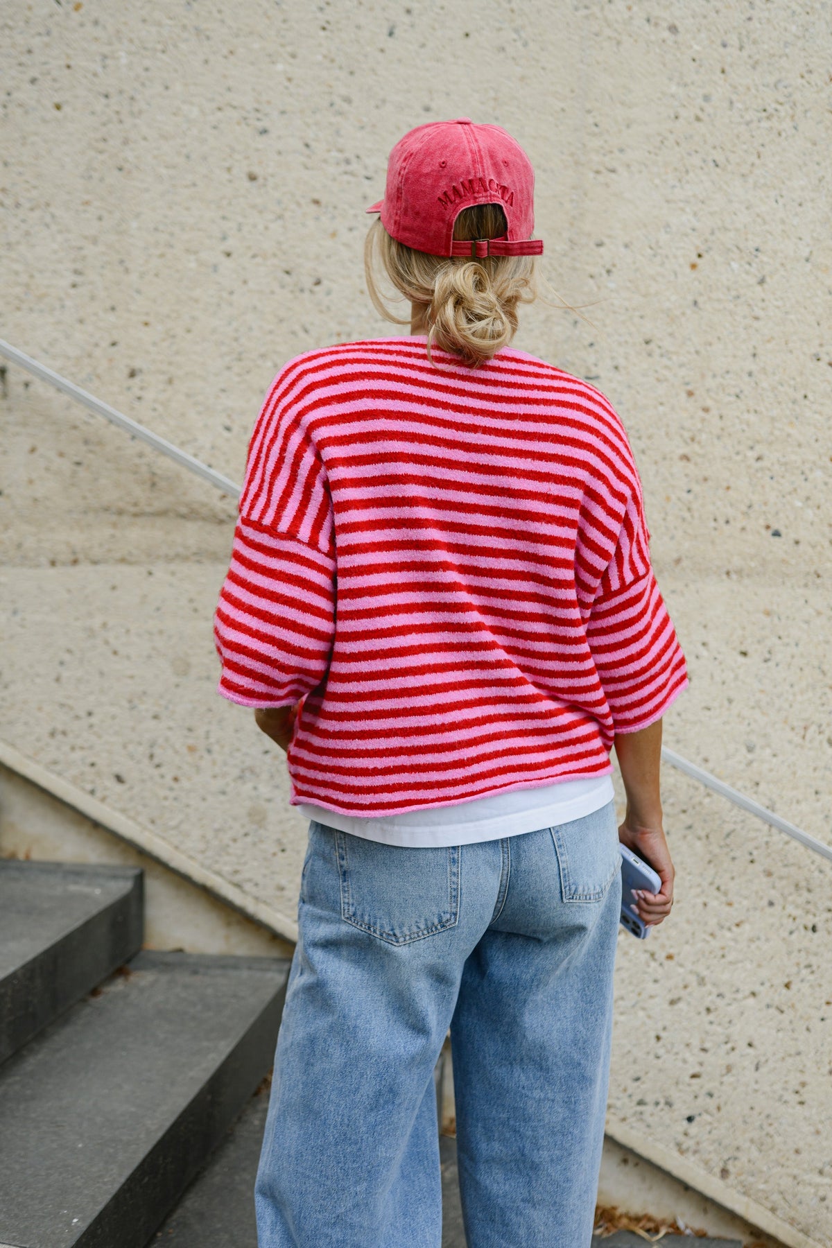 Gilet Sophia - rouge et rose