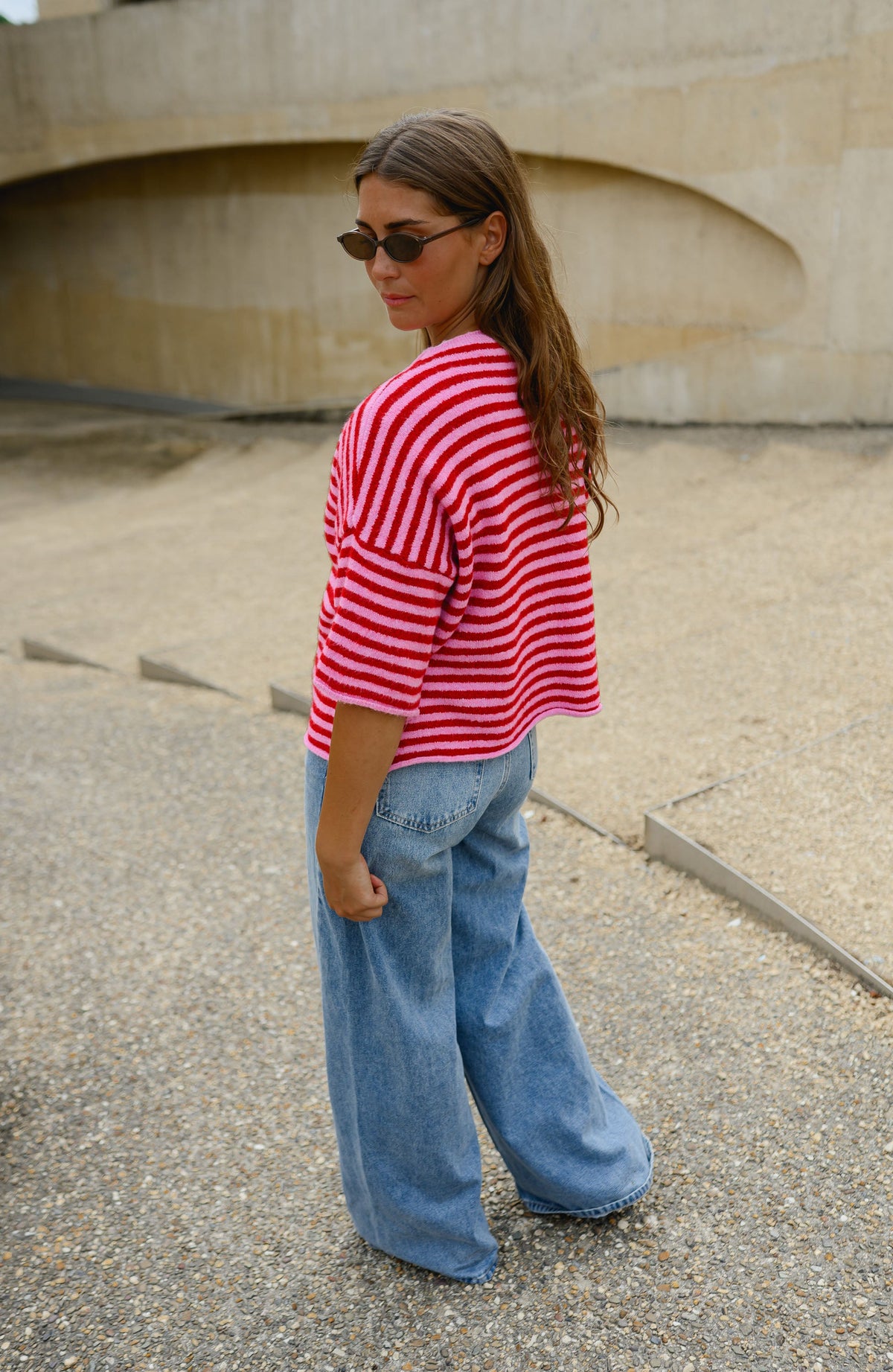 Gilet Sophia - rouge et rose