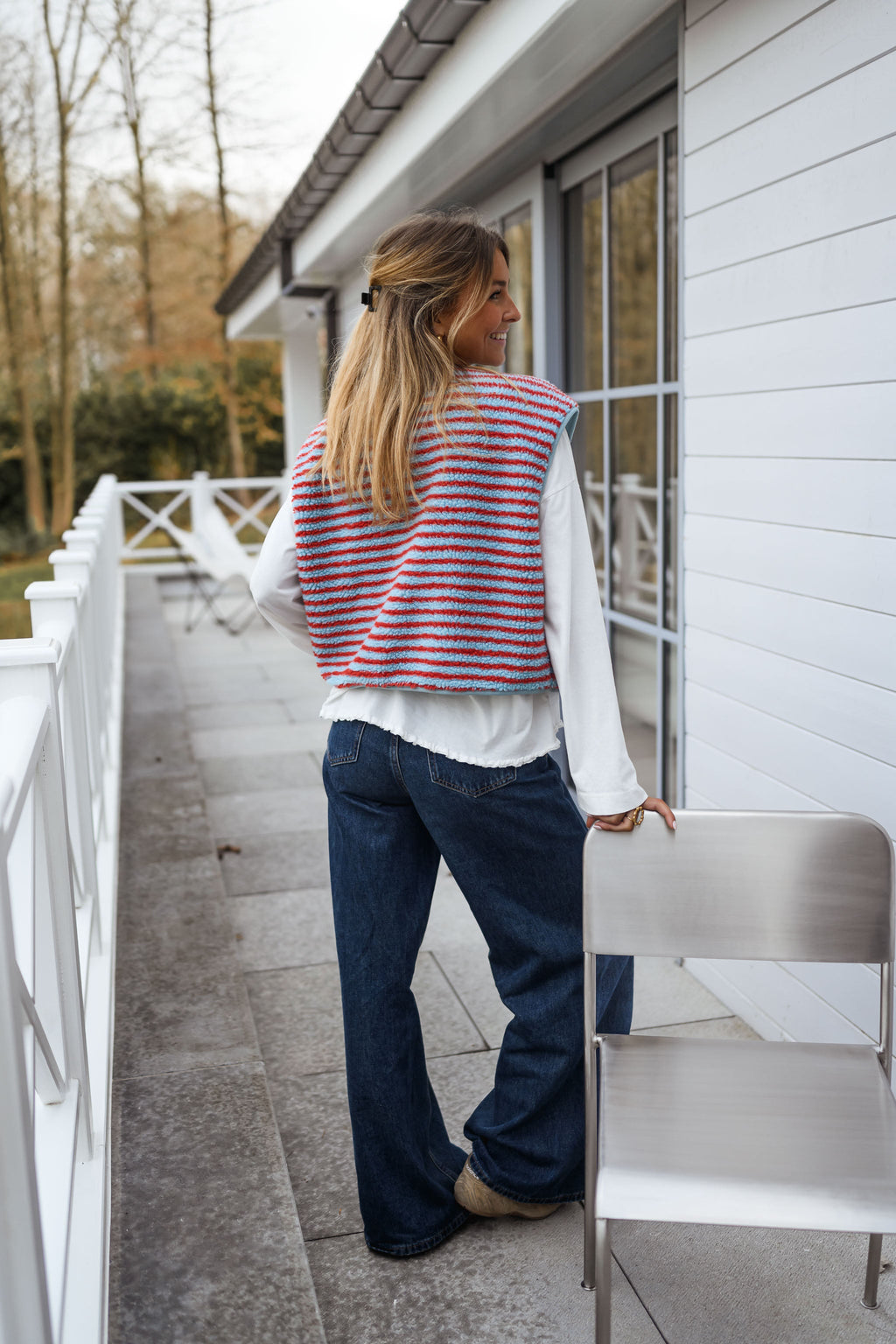 Gilet Taoh - bleu et corail