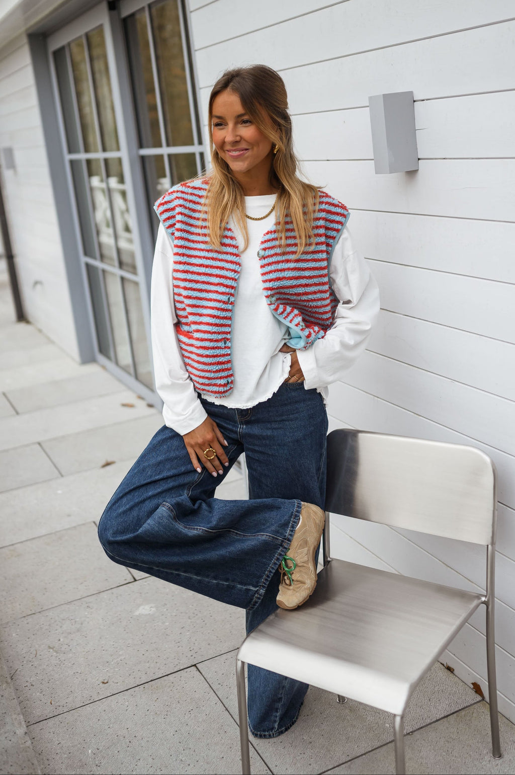 Gilet Taoh - bleu et corail