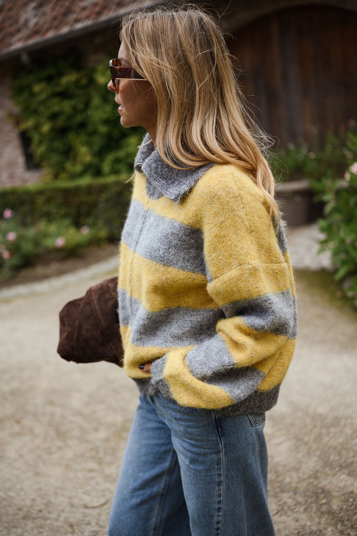 Gilet Mayfair - gris et jaune