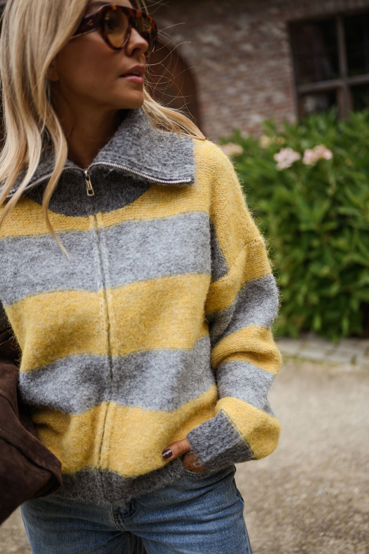 Gilet Mayfair - gris et jaune