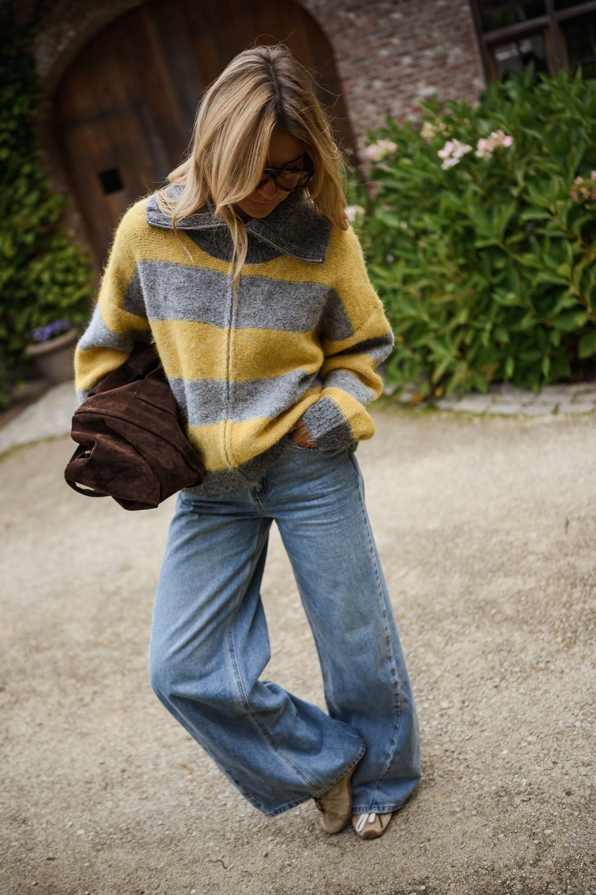 Gilet Mayfair - gris et jaune