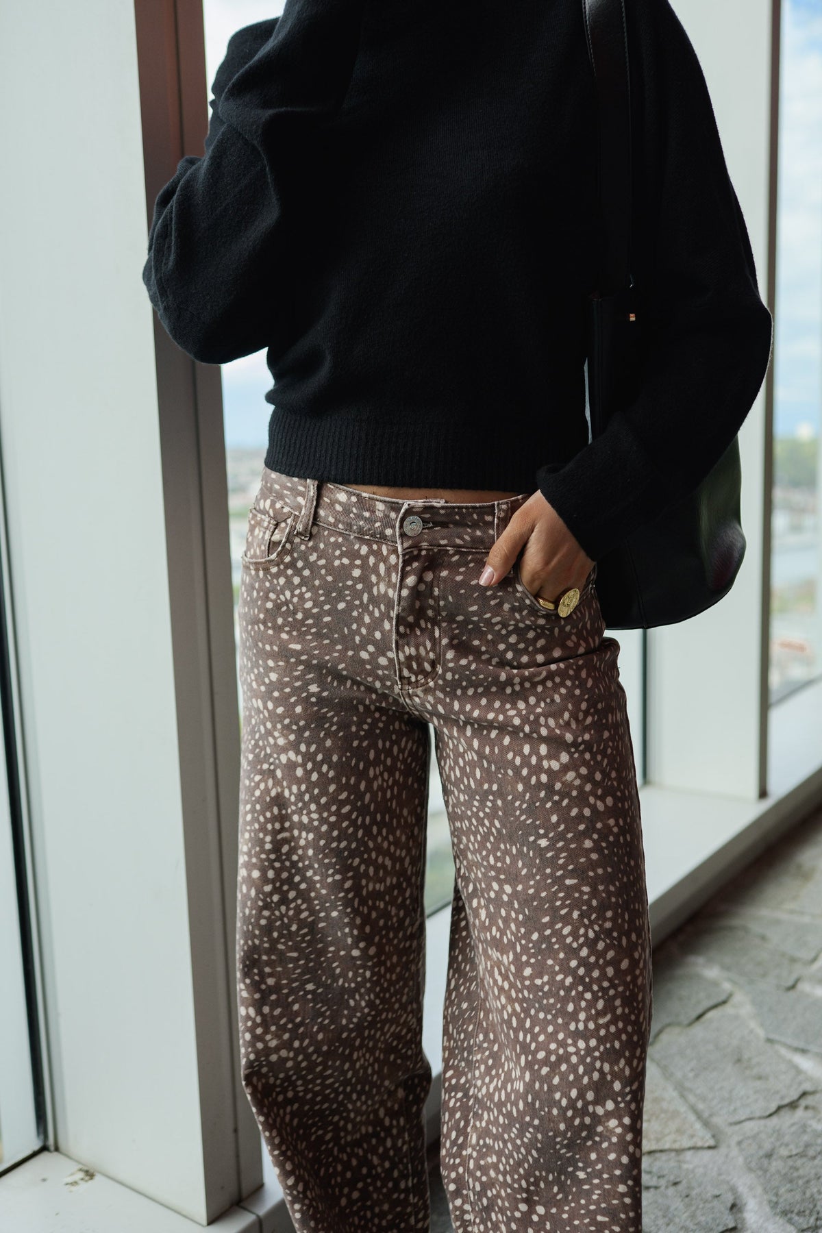 Jeans Carl - brun à motifs