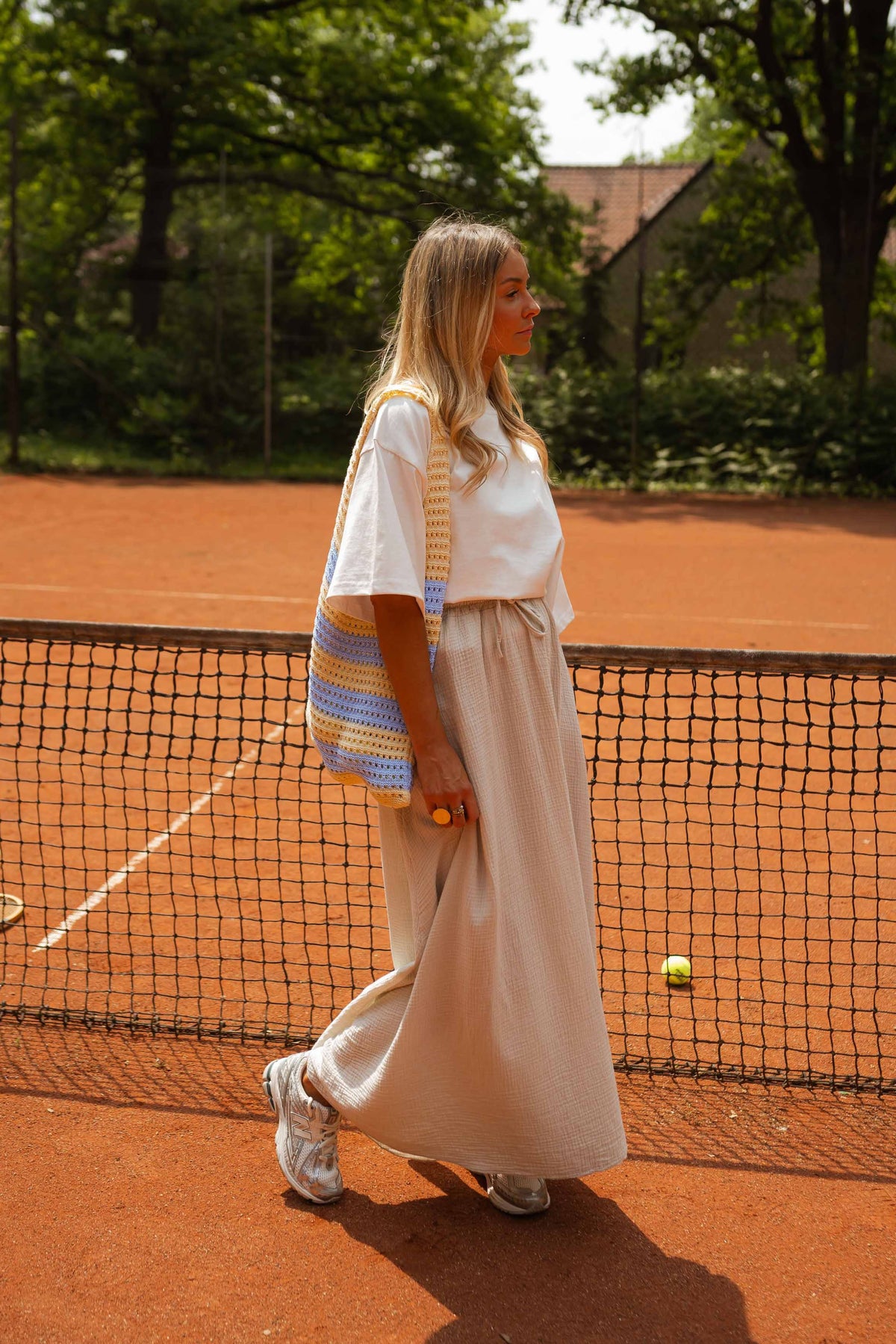 Jupe Alyssa - beige en gaze de coton