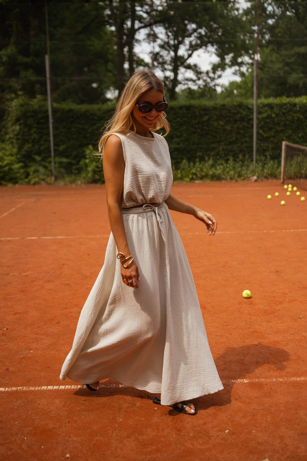 Jupe Alyssa - beige en gaze de coton