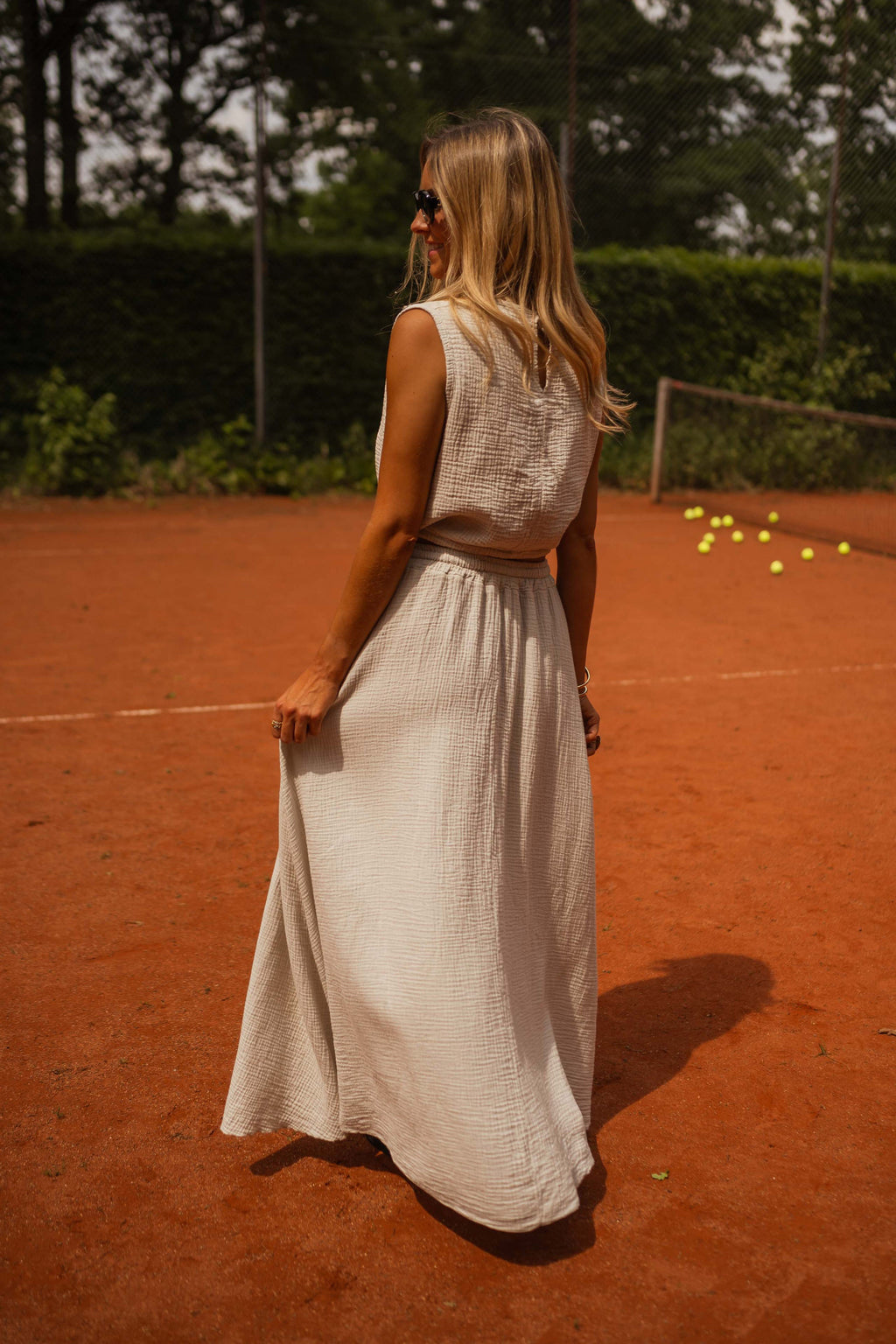 Jupe Alyssa - beige en gaze de coton