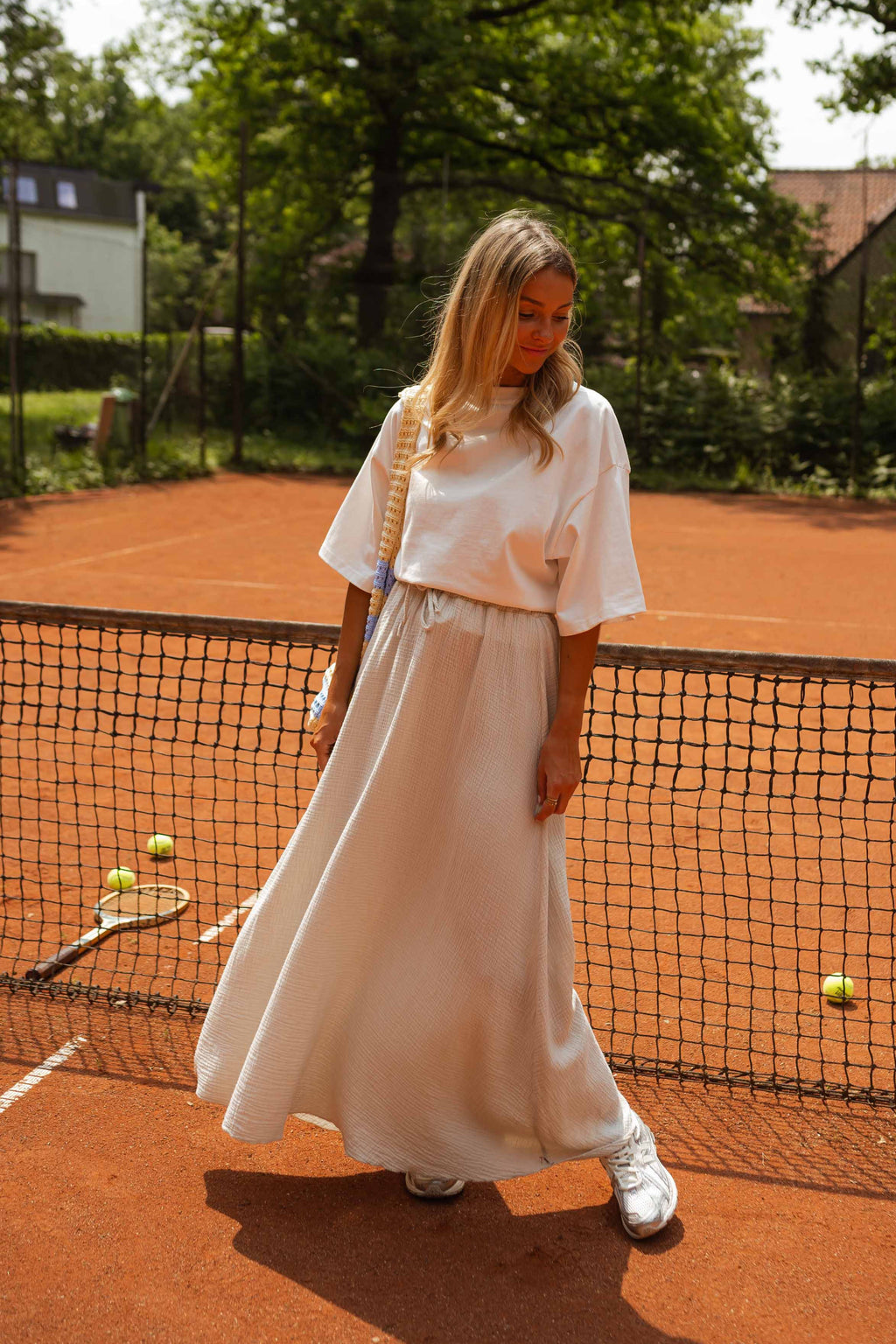 Jupe Alyssa - beige en gaze de coton
