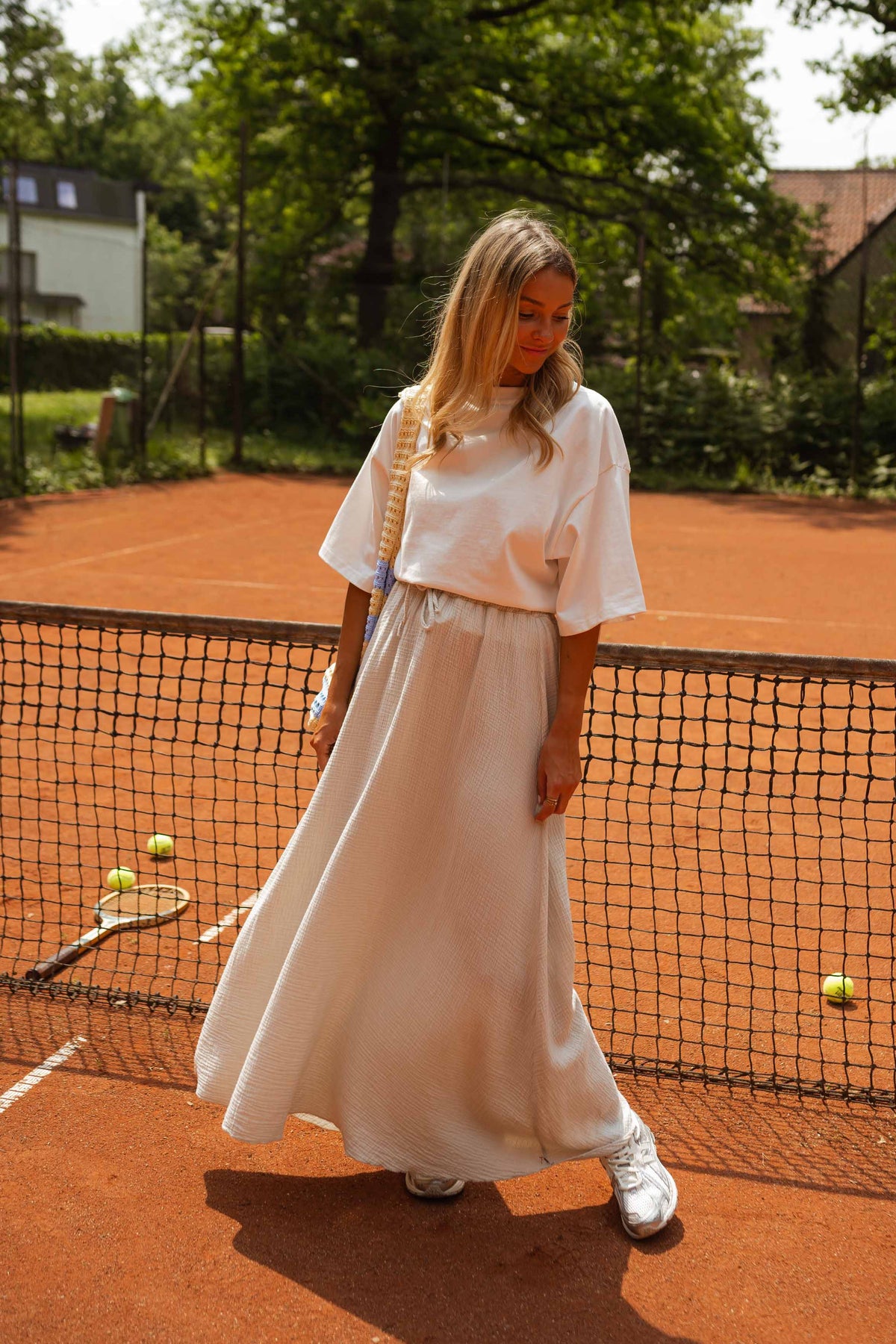Jupe Alyssa - beige en gaze de coton
