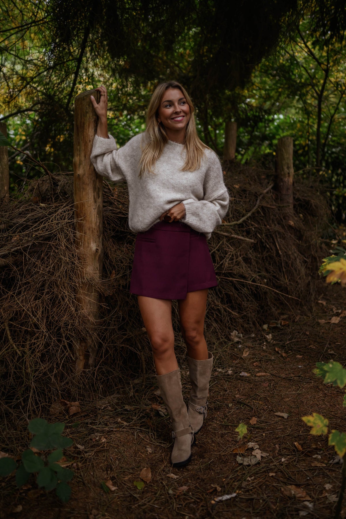 Jupe-short Alonsa - bordeaux