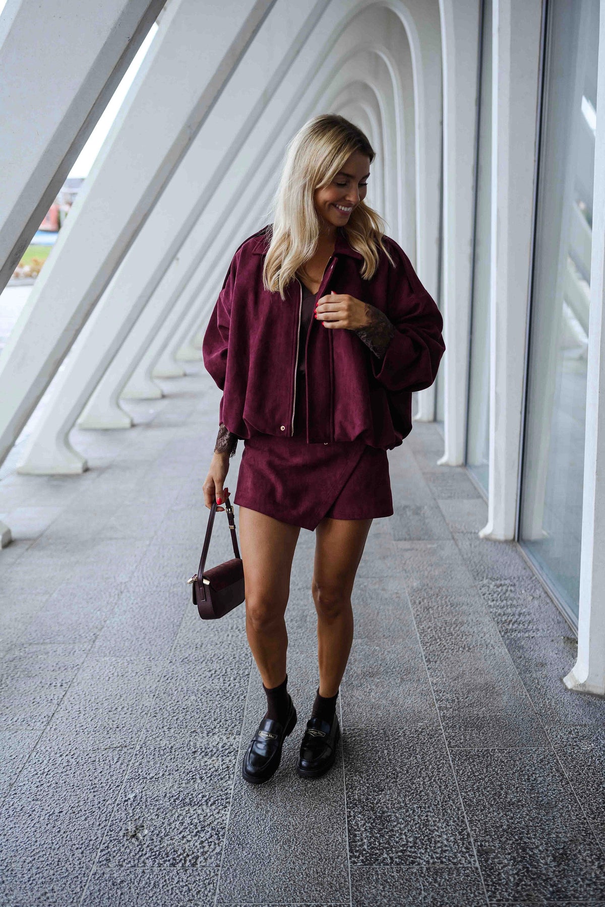 Jupe-short Emma - bordeaux