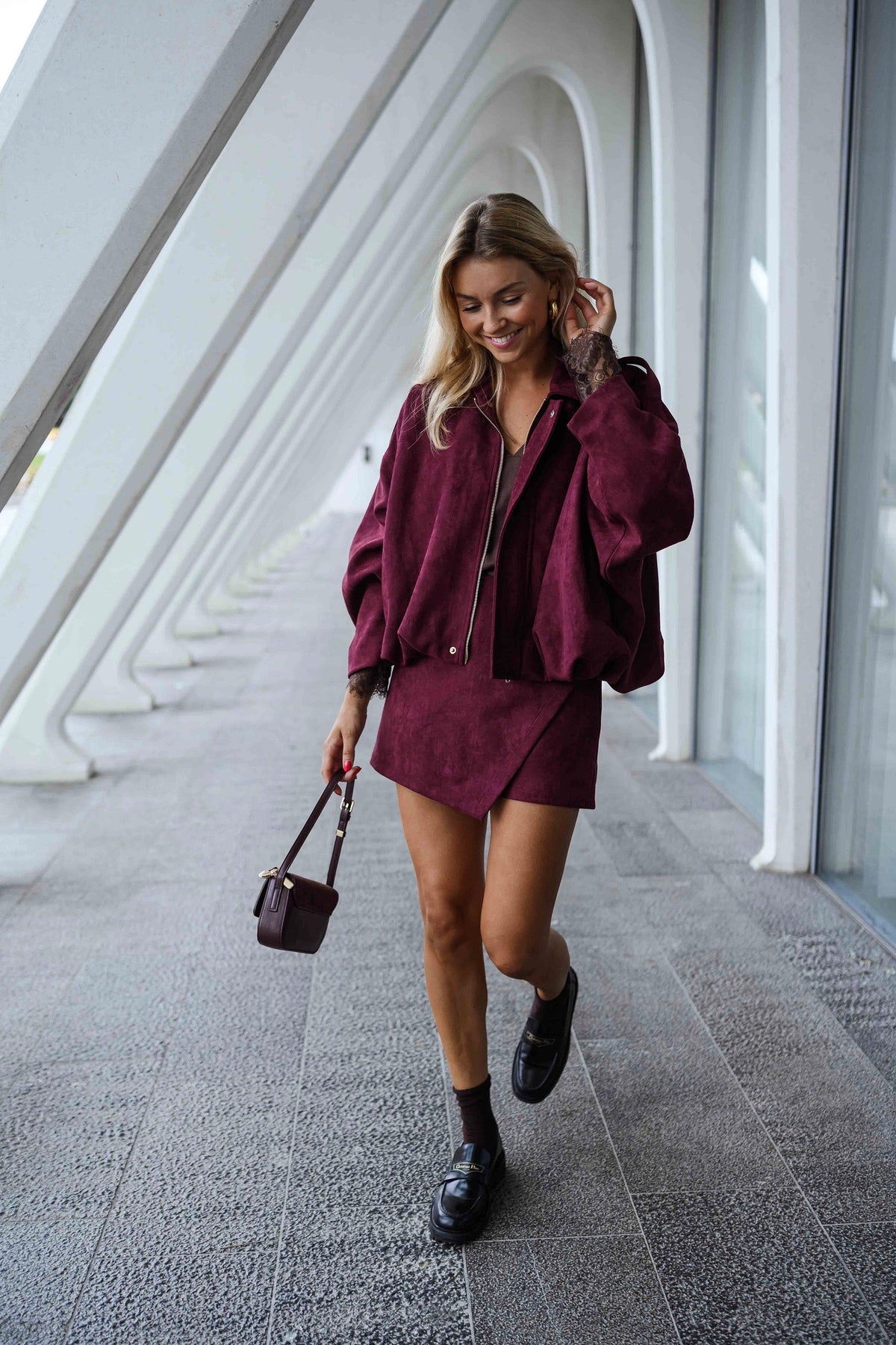 Jupe-short Emma - bordeaux