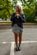 Jupe-short Jenny - bleue à carreaux