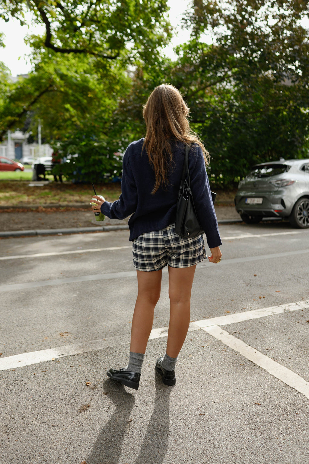 Jupe-short Jenny - bleue à carreaux