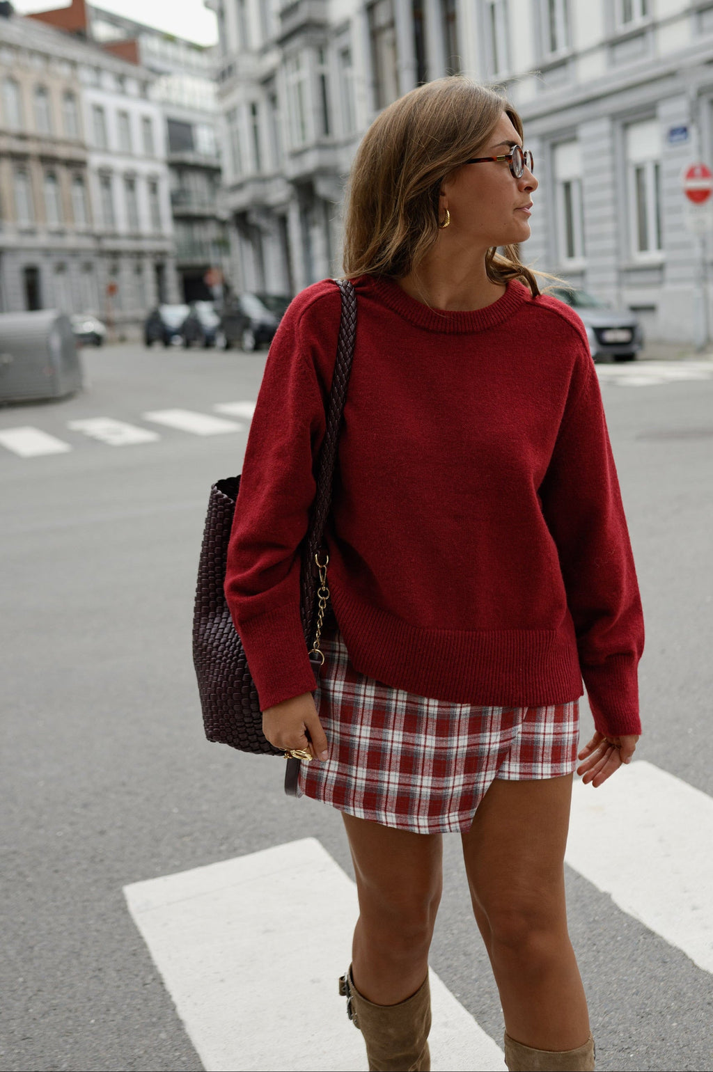 Jupe-short Jenny - rouge à carreaux