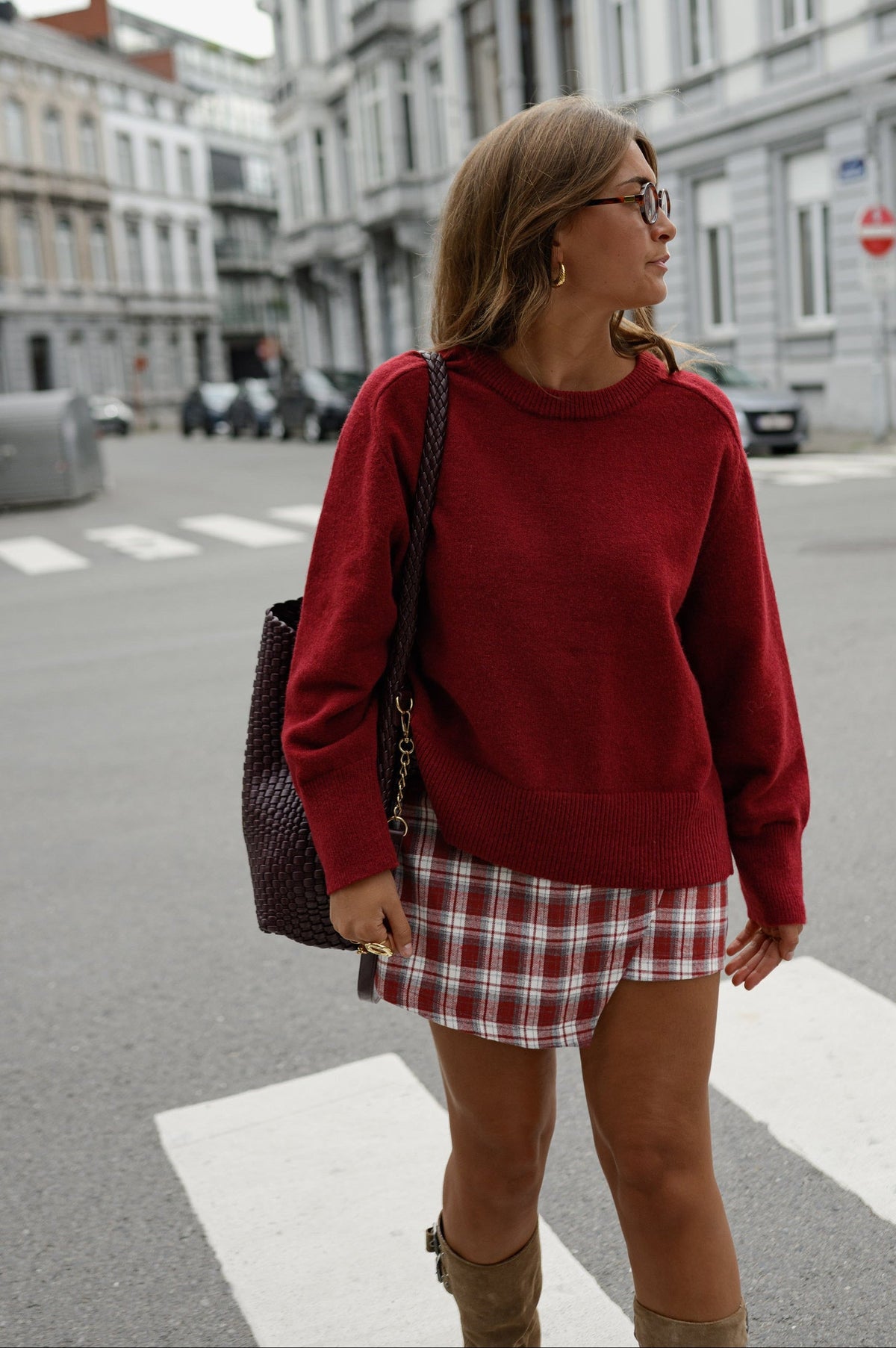 Jupe-short Jenny - rouge à carreaux