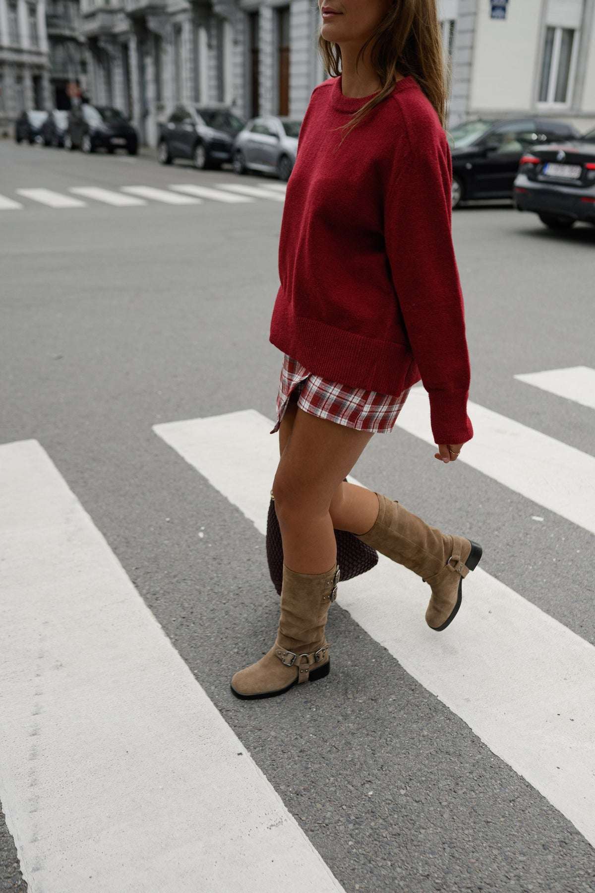 Jupe-short Jenny - rouge à carreaux