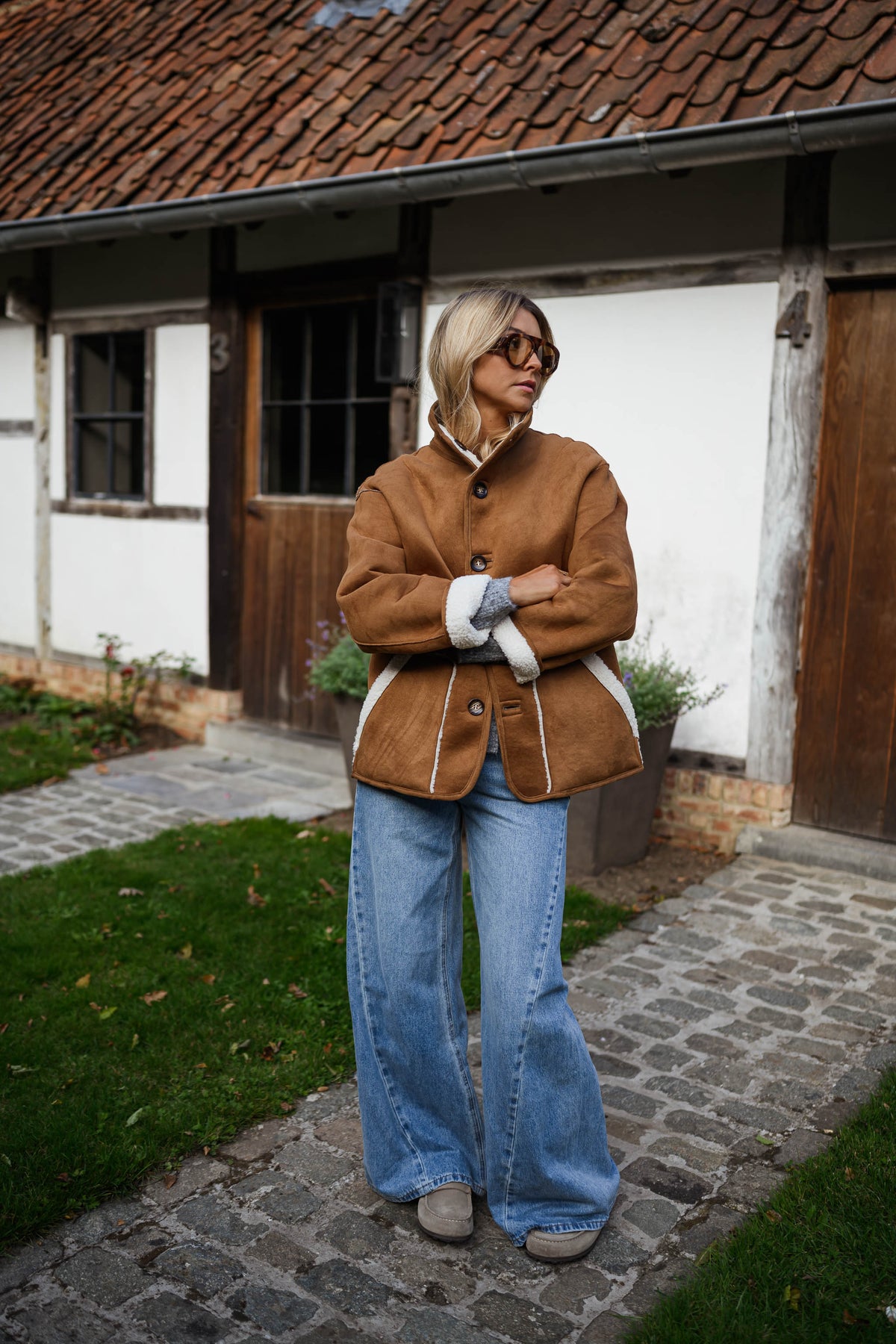 Manteau Ninho - camel en mouton
