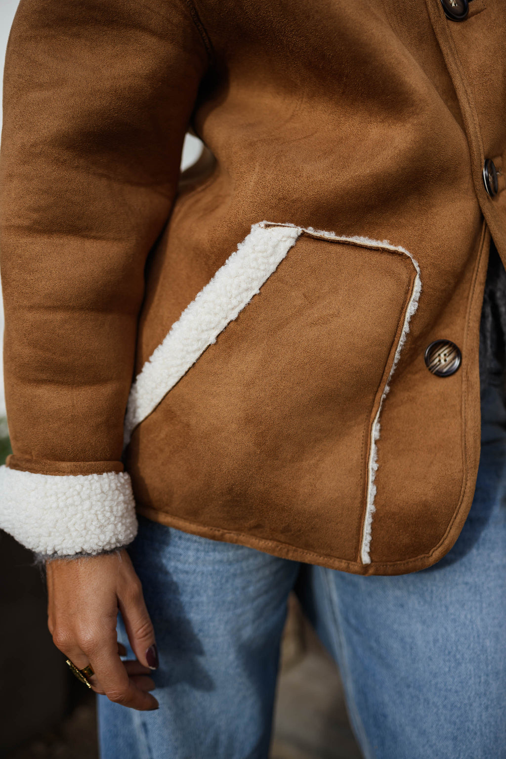 Manteau Ninho - camel en mouton