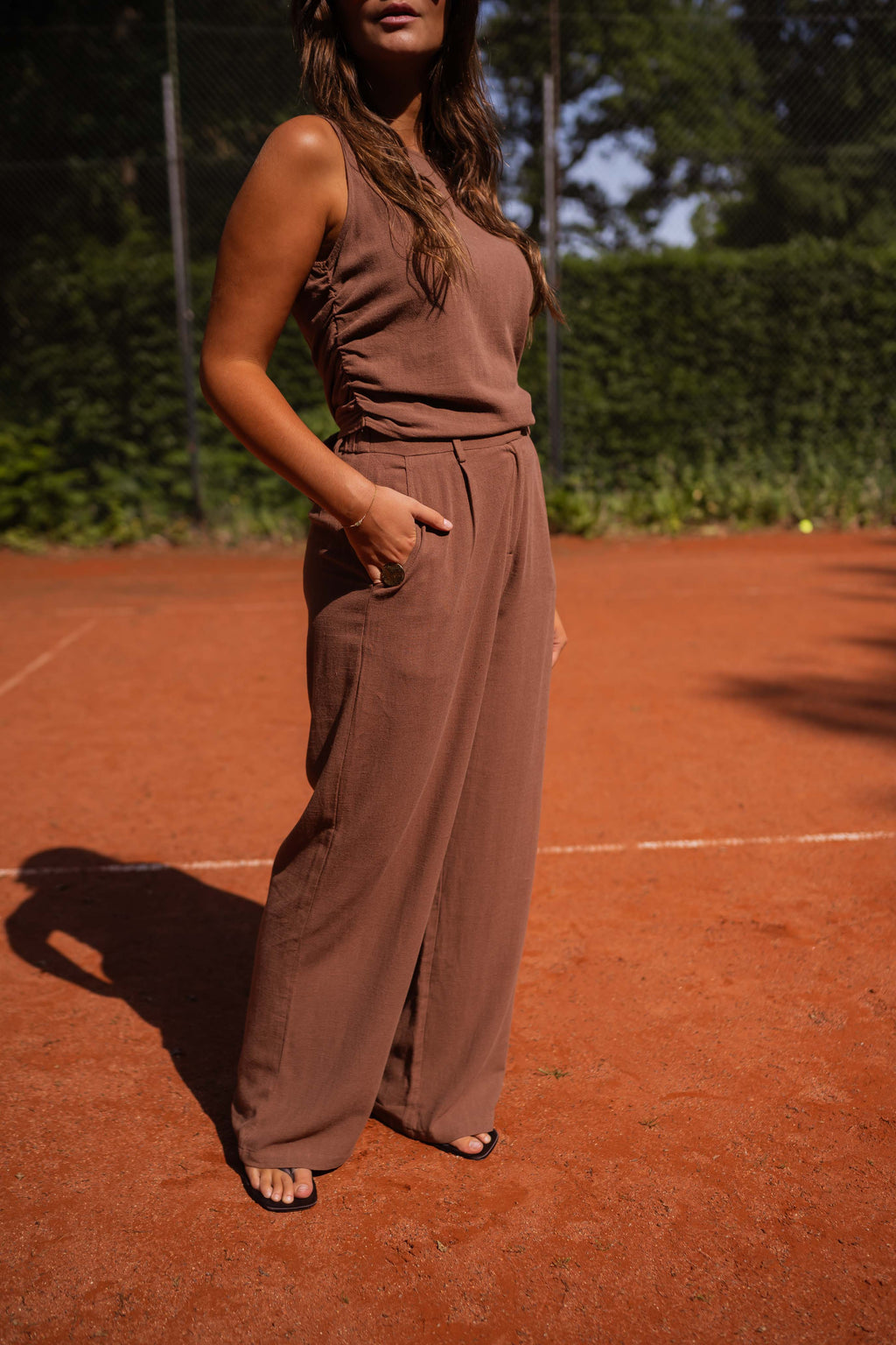 Pantalon Ernest - chocolat en lin