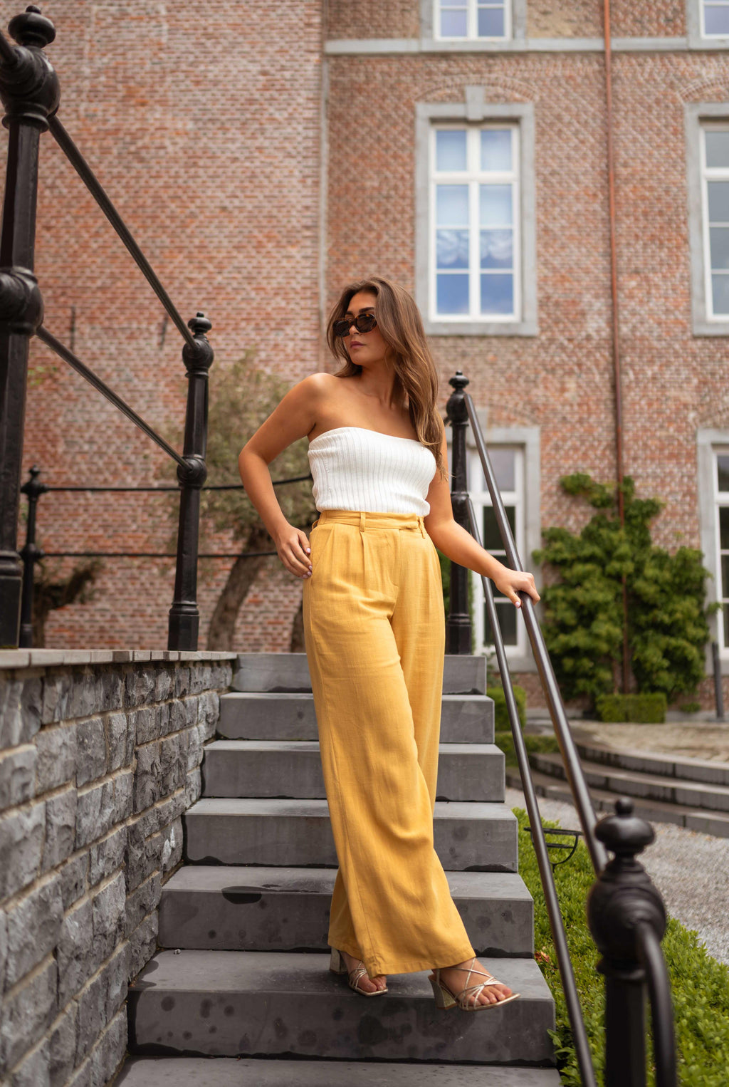Pantalon Joey - moutarde en lin